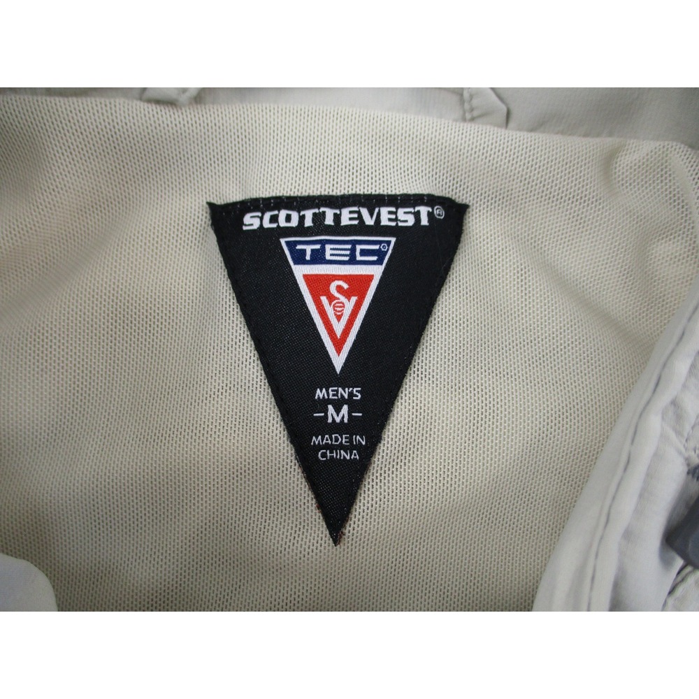 SCOTTEVEST Jacket Mens Medium Tan TEC Tropiformer Utility Pocket Hidden Hood - Picture 6 of 16